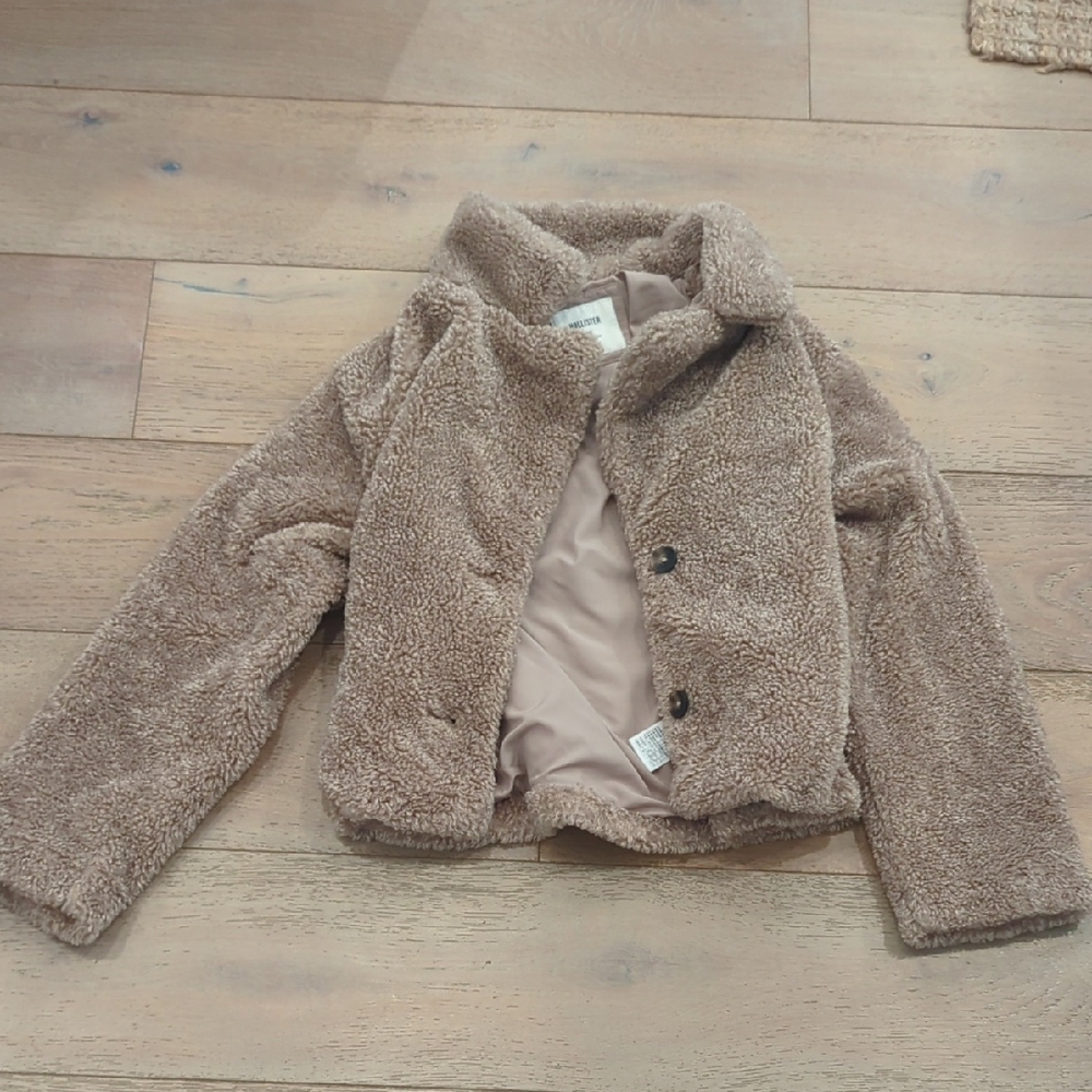 Hollister Brown Fleece Puffer Jacket